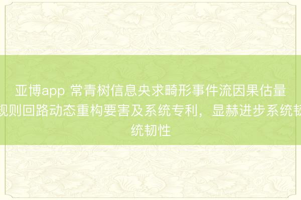 亚博app 常青树信息央求畸形事件流因果估量的规则回路动态重构要害及系统专利,显赫进步系统韧性