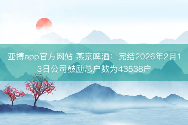亚搏app官方网站 燕京啤酒：完结2026年2月13日公司鼓励总户数为43538户